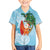 Polynesian Family Matching Puletasi and Hawaiian Shirt Tropical Santa - Plumeria Turquoise Vintage