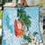 Polynesian Quilt Tropical Santa - Plumeria Turquoise Vintage