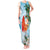 Polynesian Tank Maxi Dress Tropical Santa - Plumeria Turquoise Vintage