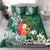 Polynesian Bedding Set Tropical Santa - Plumeria Green Vintage