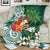 Polynesian Blanket Tropical Santa - Plumeria Green Vintage