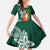 Polynesian Family Matching Puletasi and Hawaiian Shirt Tropical Santa - Plumeria Green Vintage