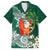 Polynesian Family Matching Puletasi and Hawaiian Shirt Tropical Santa - Plumeria Green Vintage