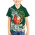 Polynesian Family Matching Puletasi and Hawaiian Shirt Tropical Santa - Plumeria Green Vintage
