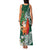 Polynesian Family Matching Tank Maxi Dress and Hawaiian Shirt Tropical Santa - Plumeria Green Vintage