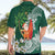 Polynesian Hawaiian Shirt Tropical Santa - Plumeria Green Vintage