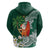 Polynesian Hoodie Tropical Santa - Plumeria Green Vintage