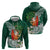 Polynesian Hoodie Tropical Santa - Plumeria Green Vintage