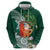 Polynesian Hoodie Tropical Santa - Plumeria Green Vintage