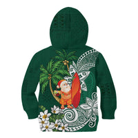 Polynesian Kid Hoodie Tropical Santa - Plumeria Green Vintage