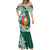 Polynesian Mermaid Dress Tropical Santa - Plumeria Green Vintage