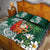 Polynesian Quilt Bed Set Tropical Santa - Plumeria Green Vintage