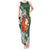 Polynesian Tank Maxi Dress Tropical Santa - Plumeria Green Vintage