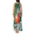 Polynesian Tank Maxi Dress Tropical Santa - Plumeria Green Vintage