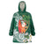 Polynesian Wearable Blanket Hoodie Tropical Santa - Plumeria Green Vintage