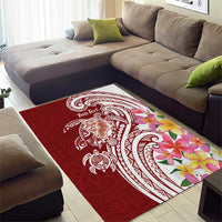 Aloha Hawaii Island Personalized Area Rug Crimson Dreamy Turtle