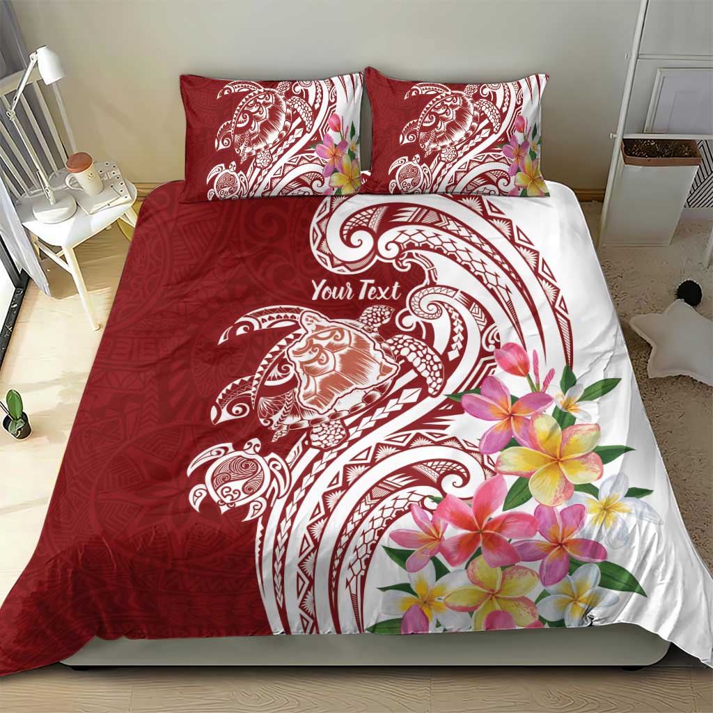 Aloha Hawaii Island Personalized Bedding Set Crimson Dreamy Turtle