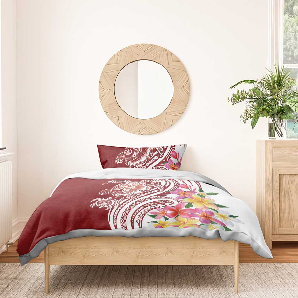 Aloha Hawaii Island Personalized Bedding Set Crimson Dreamy Turtle
