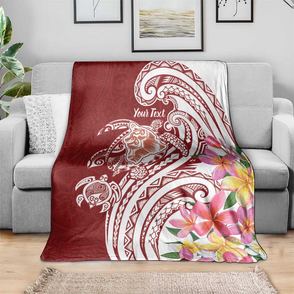 Aloha Hawaii Island Personalized Blanket Crimson Dreamy Turtle