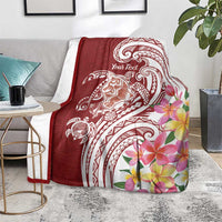 Aloha Hawaii Island Personalized Blanket Crimson Dreamy Turtle