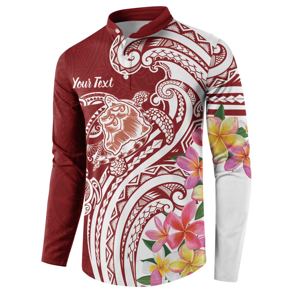 Aloha Hawaii Island Personalized Button Sweatshirt Crimson Dreamy Turtle