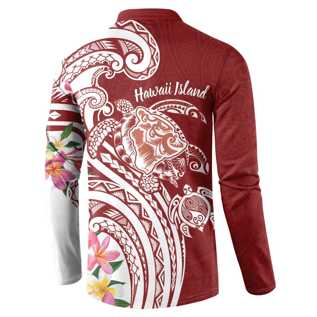 Aloha Hawaii Island Personalized Button Sweatshirt Crimson Dreamy Turtle
