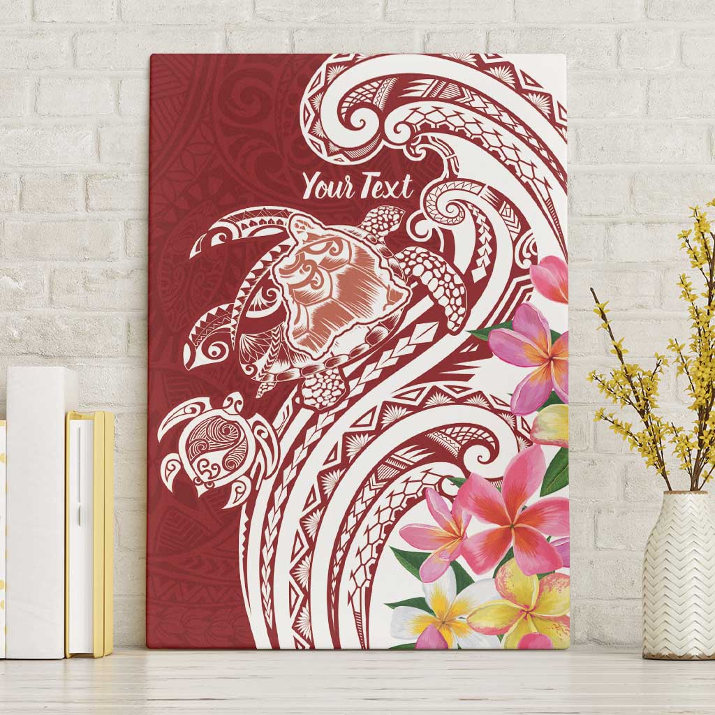 Aloha Hawaii Island Personalized Canvas Wall Art Crimson Dreamy Turtle