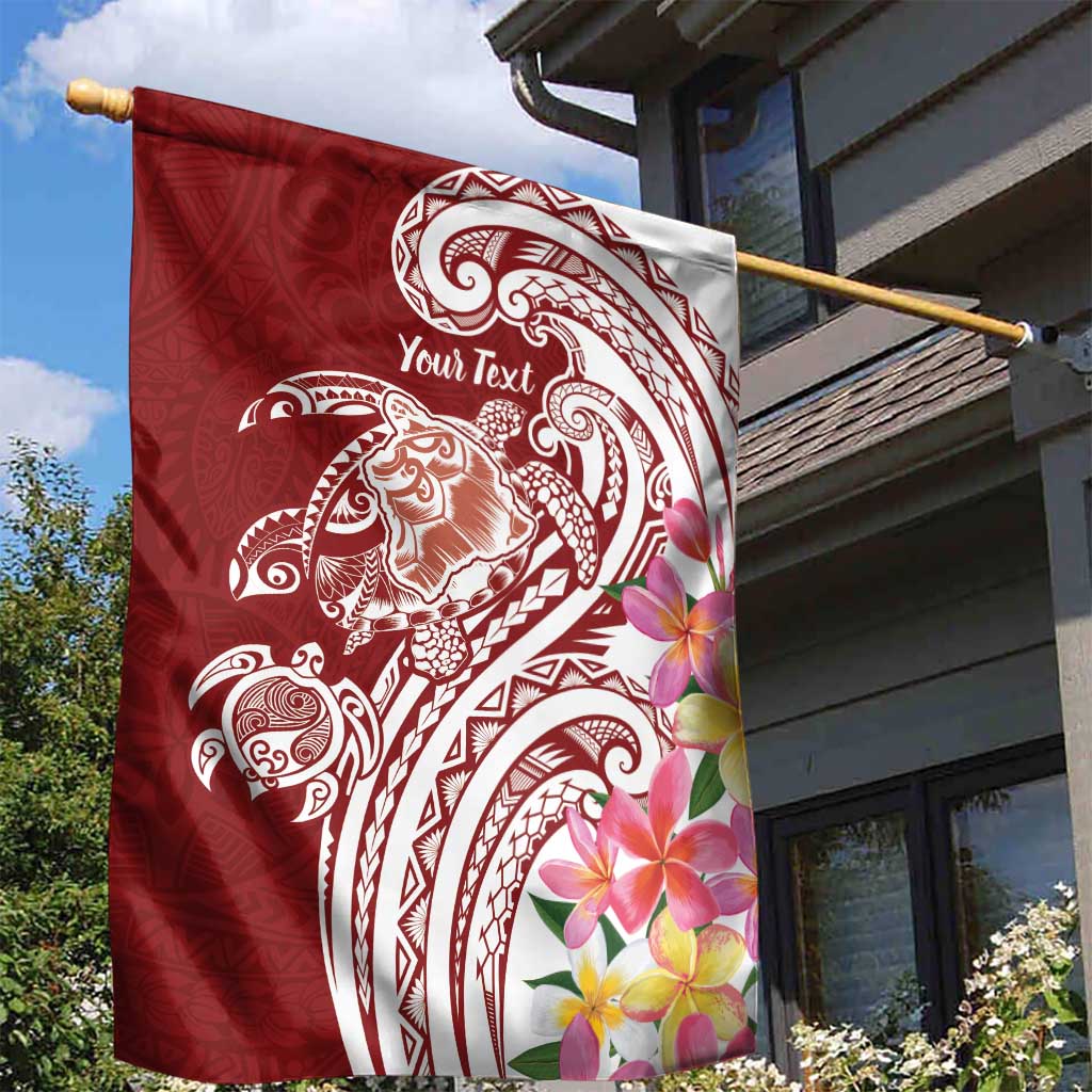 Aloha Hawaii Island Personalized Garden Flag Crimson Dreamy Turtle