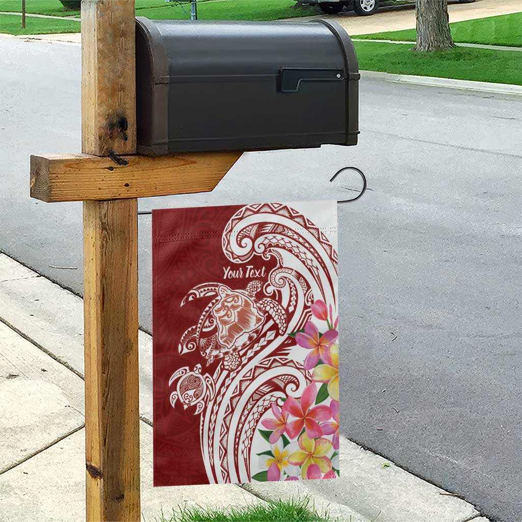 Aloha Hawaii Island Personalized Garden Flag Crimson Dreamy Turtle