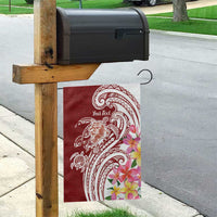 Aloha Hawaii Island Personalized Garden Flag Crimson Dreamy Turtle