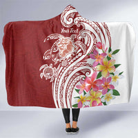 Aloha Hawaii Island Personalized Hooded Blanket Crimson Dreamy Turtle
