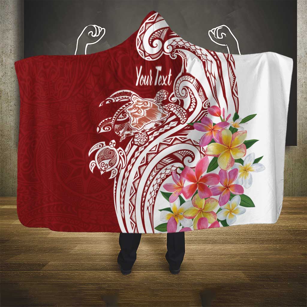 Aloha Hawaii Island Personalized Hooded Blanket Crimson Dreamy Turtle