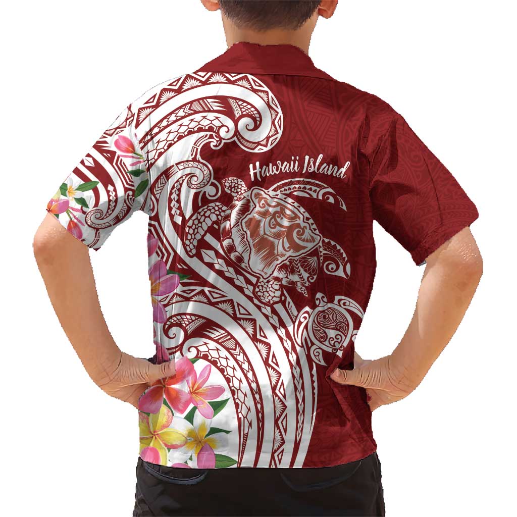 Aloha Hawaii Island Personalized Kid Hawaiian Shirt Crimson Dreamy Turtle