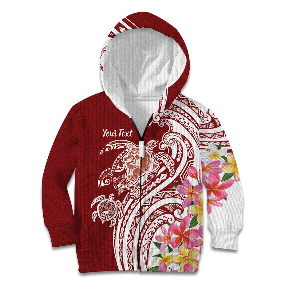 Aloha Hawaii Island Personalized Kid Hoodie Crimson Dreamy Turtle