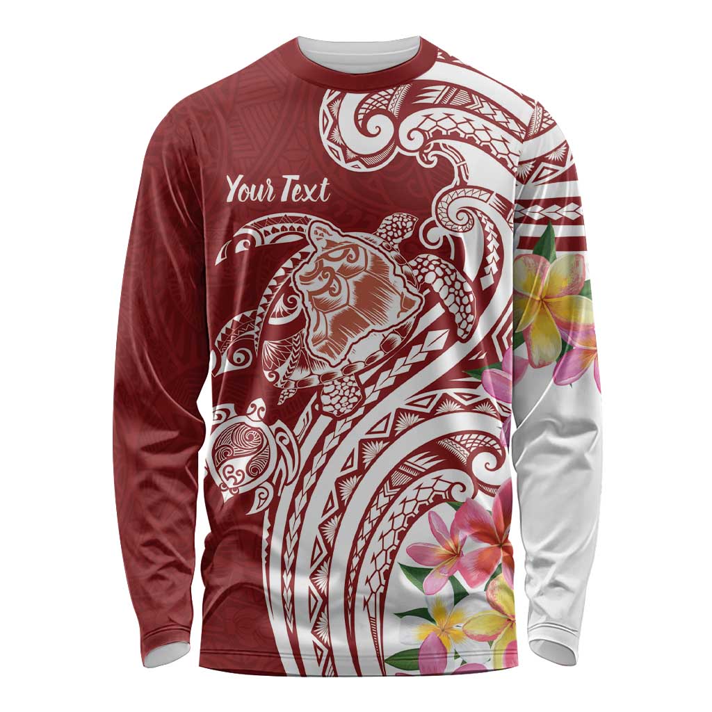 Aloha Hawaii Island Personalized Long Sleeve Shirt Crimson Dreamy Turtle