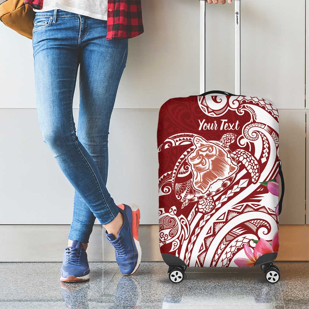 Aloha Hawaii Island Personalized Luggage Cover Crimson Dreamy Turtle