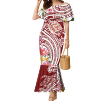 Aloha Hawaii Island Personalized Mermaid Dress Crimson Dreamy Turtle