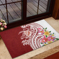 Aloha Hawaii Island Personalized Rubber Doormat Crimson Dreamy Turtle