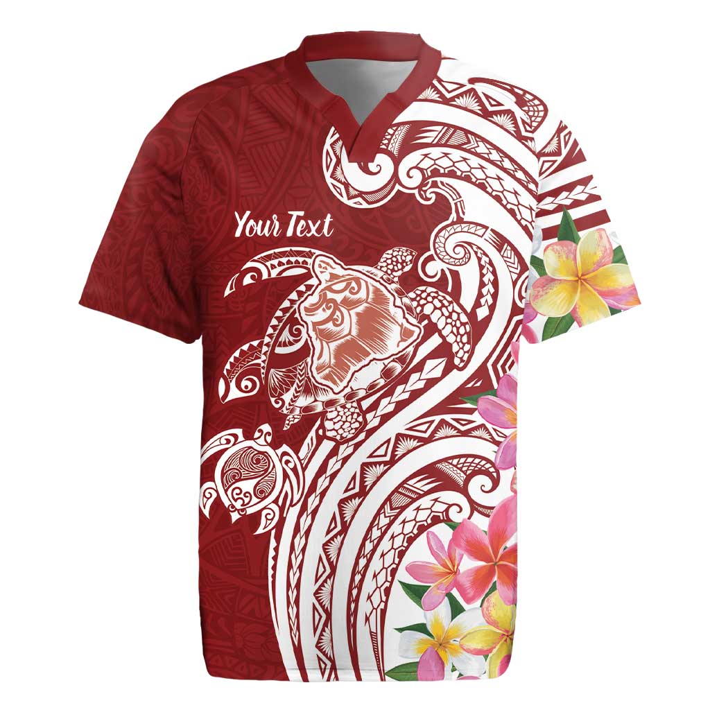 Aloha Hawaii Island Personalized Rugby Jersey Crimson Dreamy Turtle
