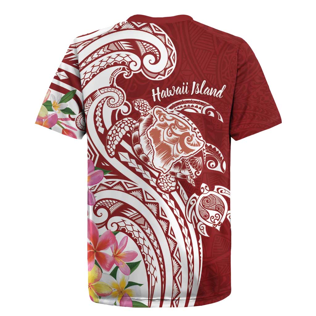 Aloha Hawaii Island Personalized Rugby Jersey Crimson Dreamy Turtle