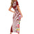 Aloha Hawaii Island Personalized Short Sleeve Bodycon Dress Crimson Dreamy Turtle