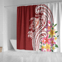 Aloha Hawaii Island Personalized Shower Curtain Crimson Dreamy Turtle