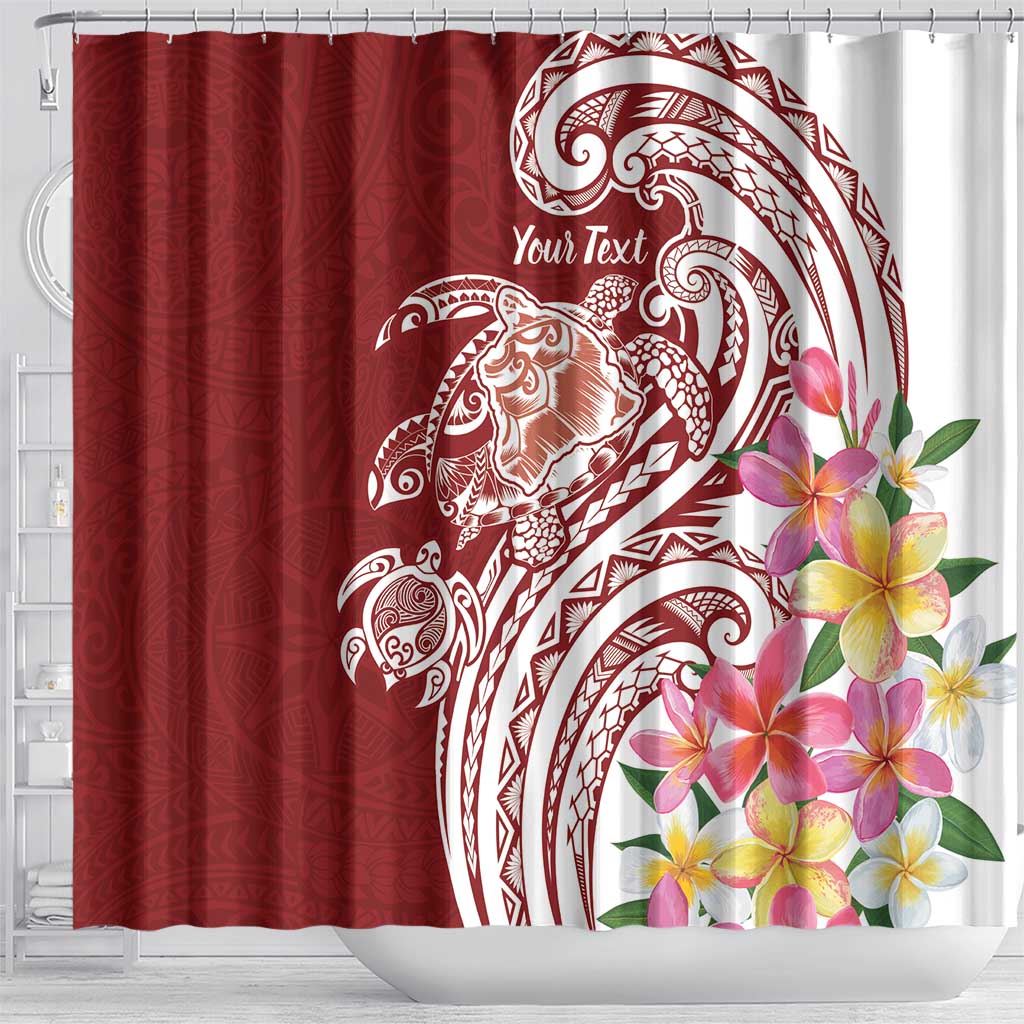 Aloha Hawaii Island Personalized Shower Curtain Crimson Dreamy Turtle