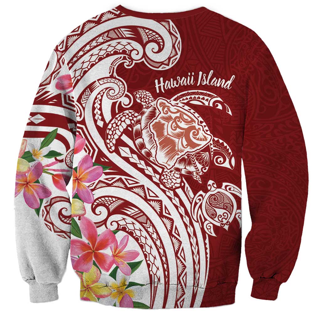 Aloha Hawaii Island Personalized Sweatshirt Crimson Dreamy Turtle