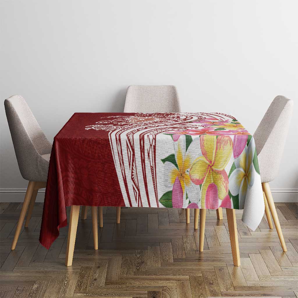 Aloha Hawaii Island Personalized Tablecloth Crimson Dreamy Turtle
