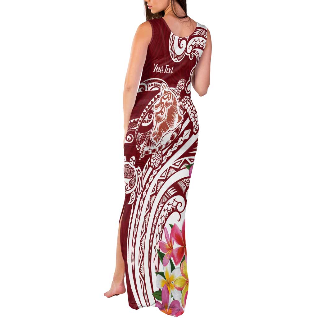 Aloha Hawaii Island Personalized Tank Maxi Dress Crimson Dreamy Turtle