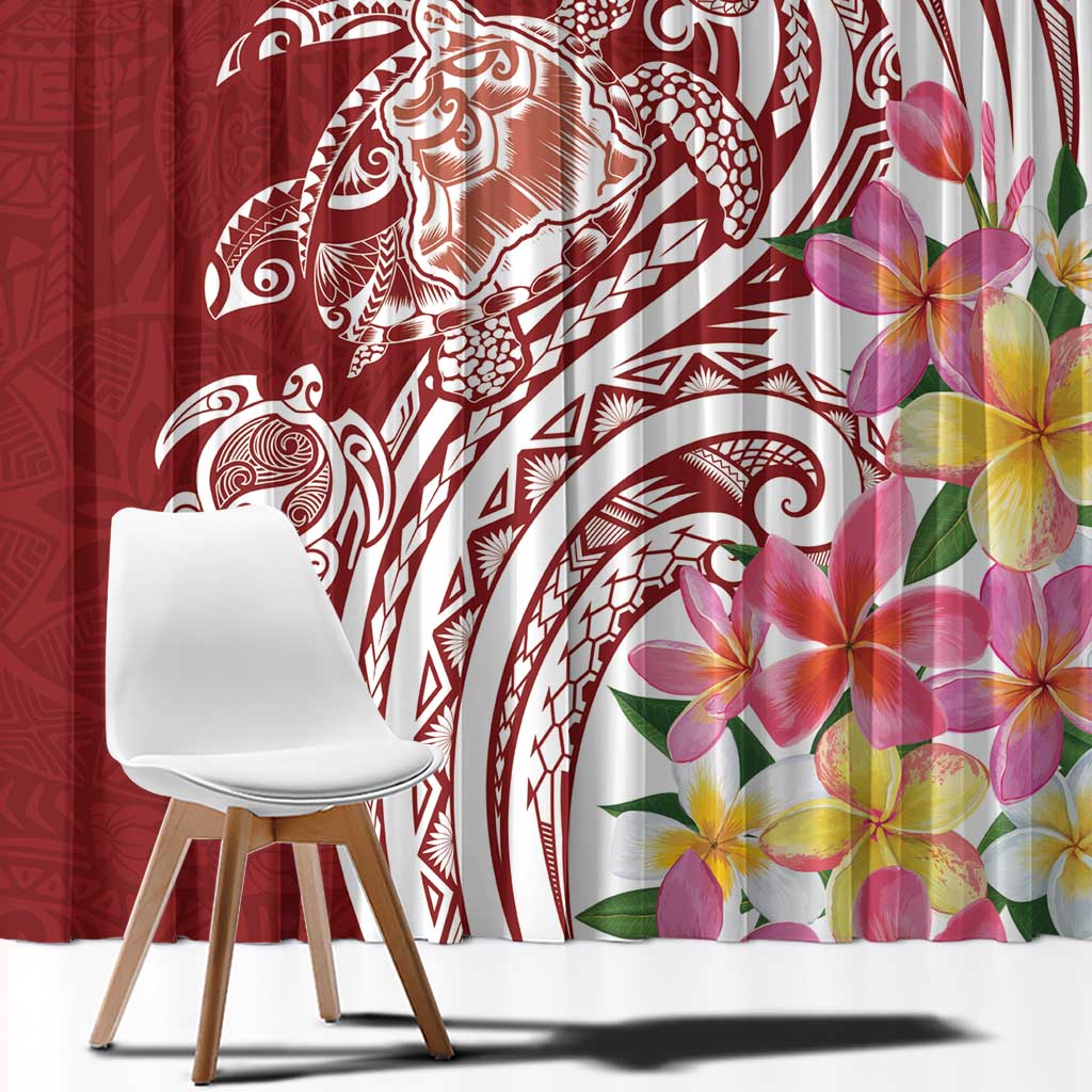 Aloha Hawaii Island Personalized Window Curtain Crimson Dreamy Turtle
