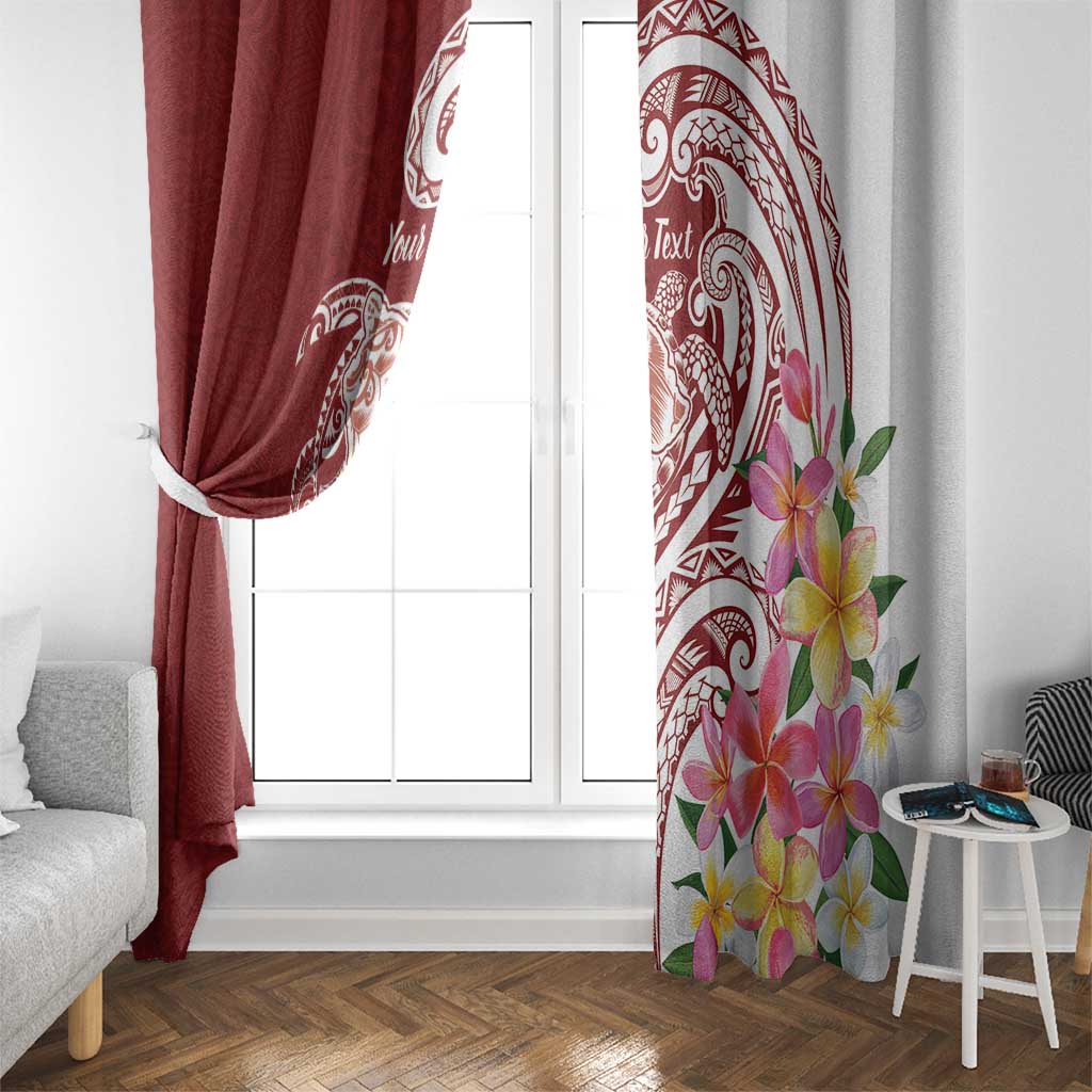 Aloha Hawaii Island Personalized Window Curtain Crimson Dreamy Turtle