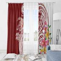 Aloha Hawaii Island Personalized Window Curtain Crimson Dreamy Turtle