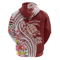 Aloha Hawaii Island Personalized Zip Hoodie Crimson Dreamy Turtle
